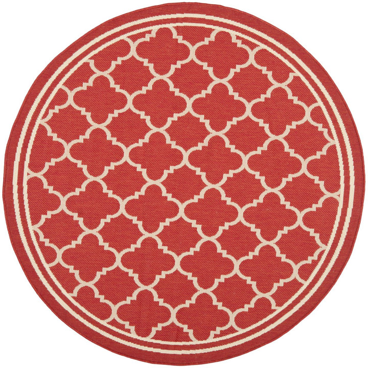 SAFAVIEH Outdoor CY6918-248 Courtyard Collection Red / Bone Rug Image 1