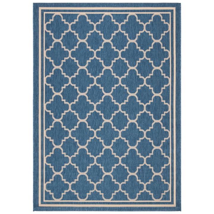 SAFAVIEH Indoor Outdoor CY6918-243 Courtyard Blue / Beige Rug Image 1