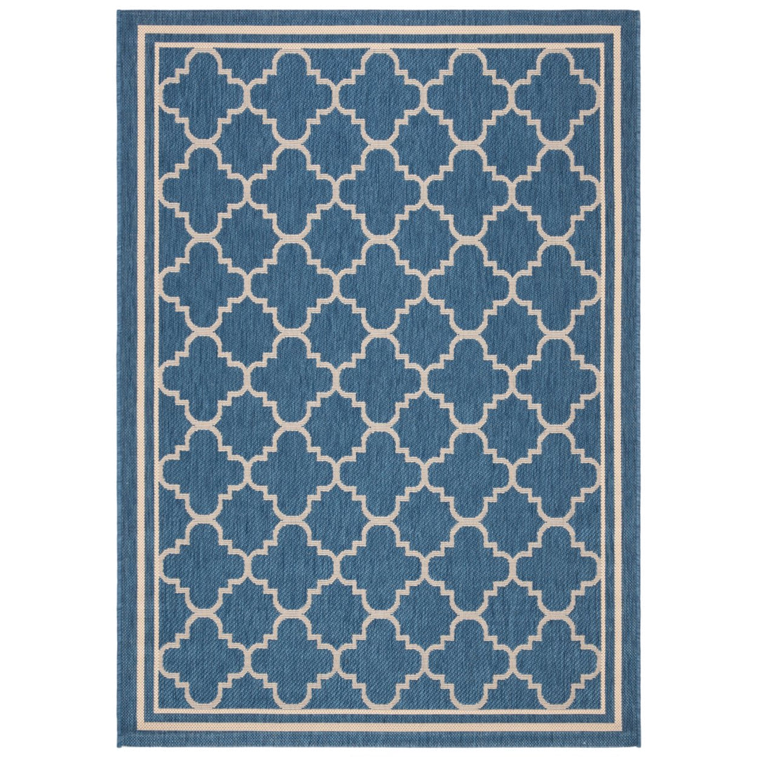 SAFAVIEH Indoor Outdoor CY6918-243 Courtyard Blue / Beige Rug Image 1