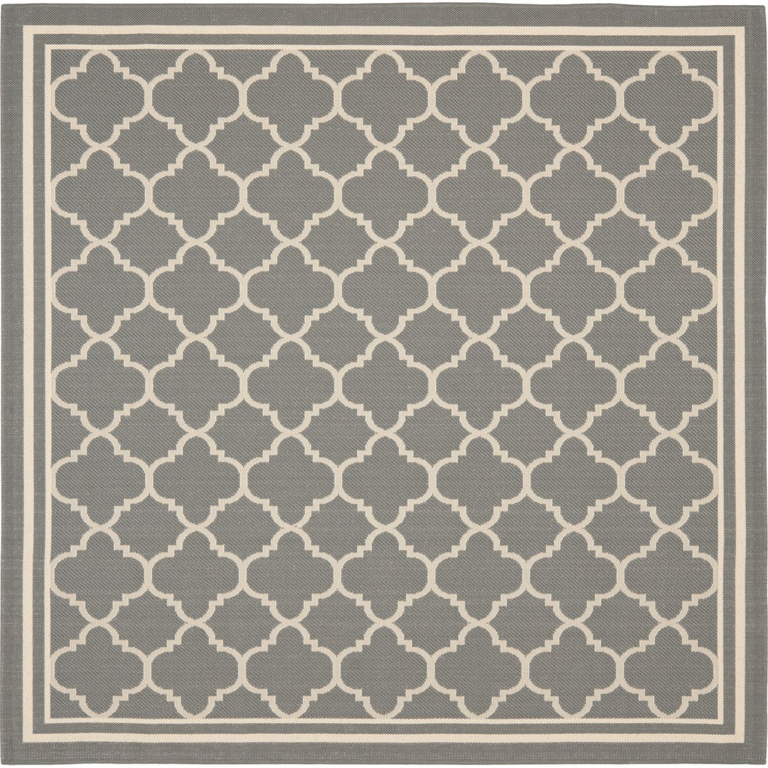 SAFAVIEH Outdoor CY6918-246 Courtyard Anthracite / Beige Rug Image 1