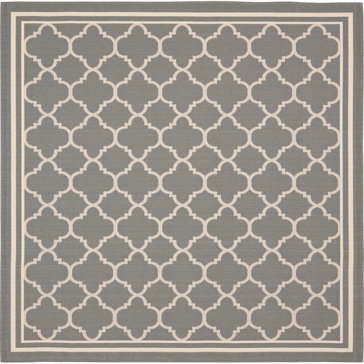 SAFAVIEH Outdoor CY6918-246 Courtyard Anthracite / Beige Rug Image 1