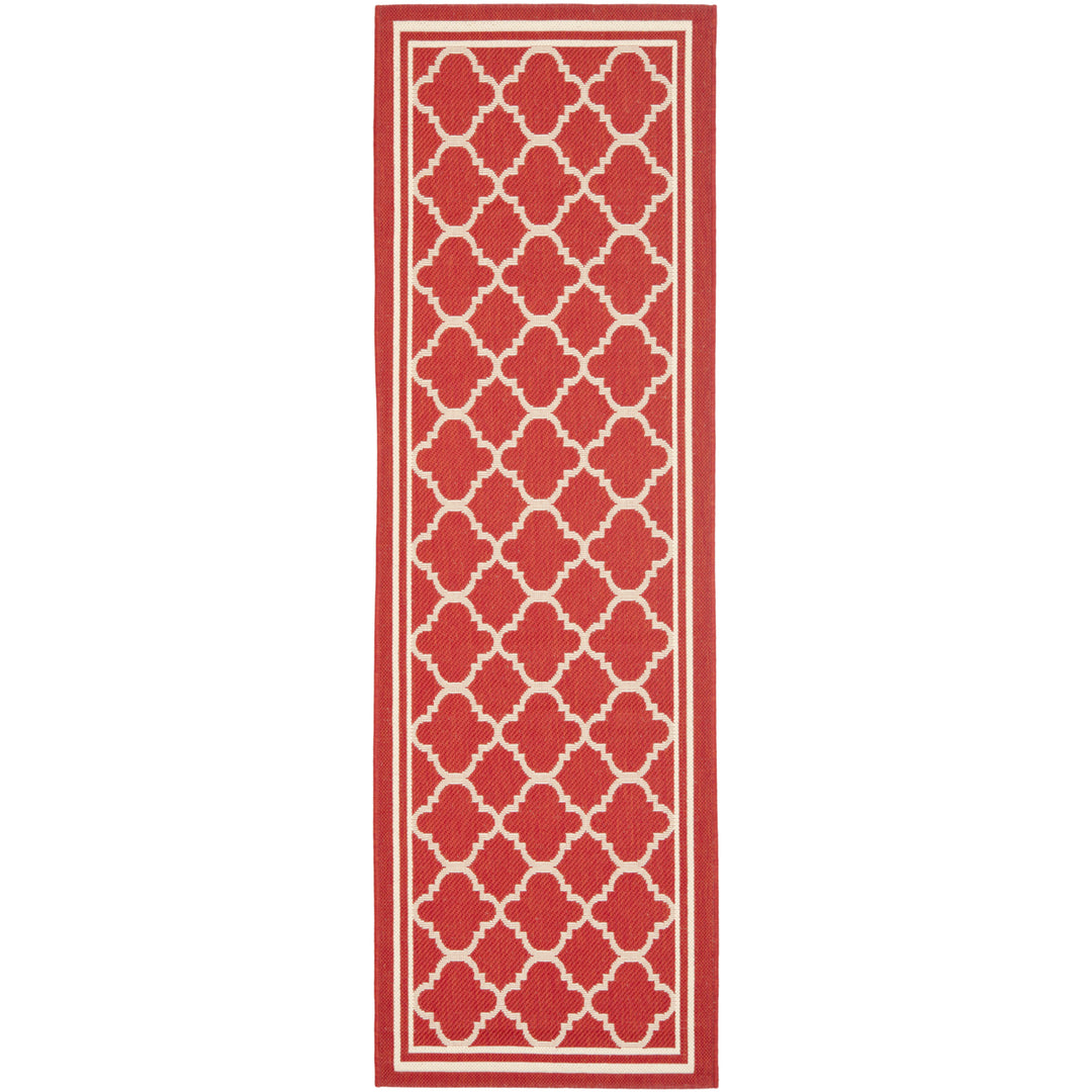 SAFAVIEH Outdoor CY6918-248 Courtyard Collection Red / Bone Rug Image 5