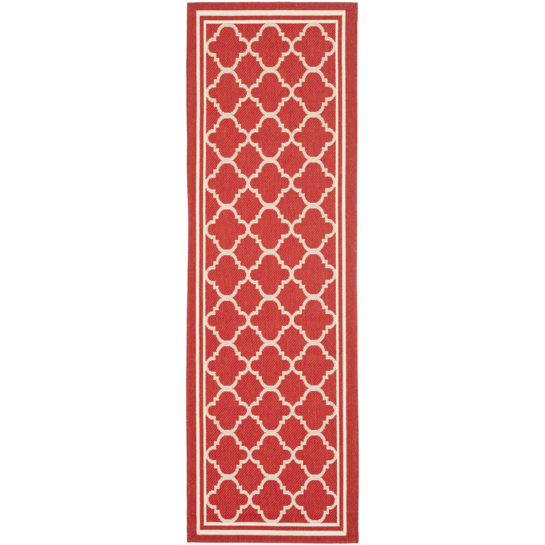 SAFAVIEH Outdoor CY6918-248 Courtyard Collection Red / Bone Rug Image 1