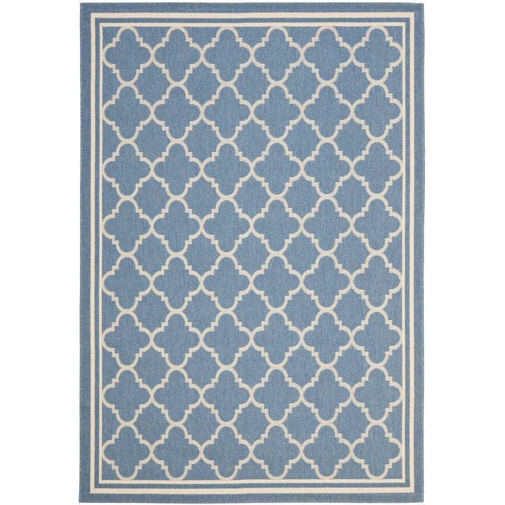 SAFAVIEH Indoor Outdoor CY6918-243 Courtyard Blue / Beige Rug Image 1