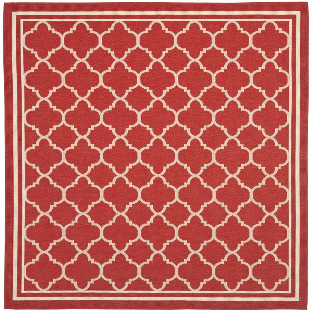 SAFAVIEH Outdoor CY6918-248 Courtyard Collection Red / Bone Rug Image 1