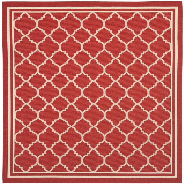SAFAVIEH Outdoor CY6918-248 Courtyard Collection Red / Bone Rug Image 1
