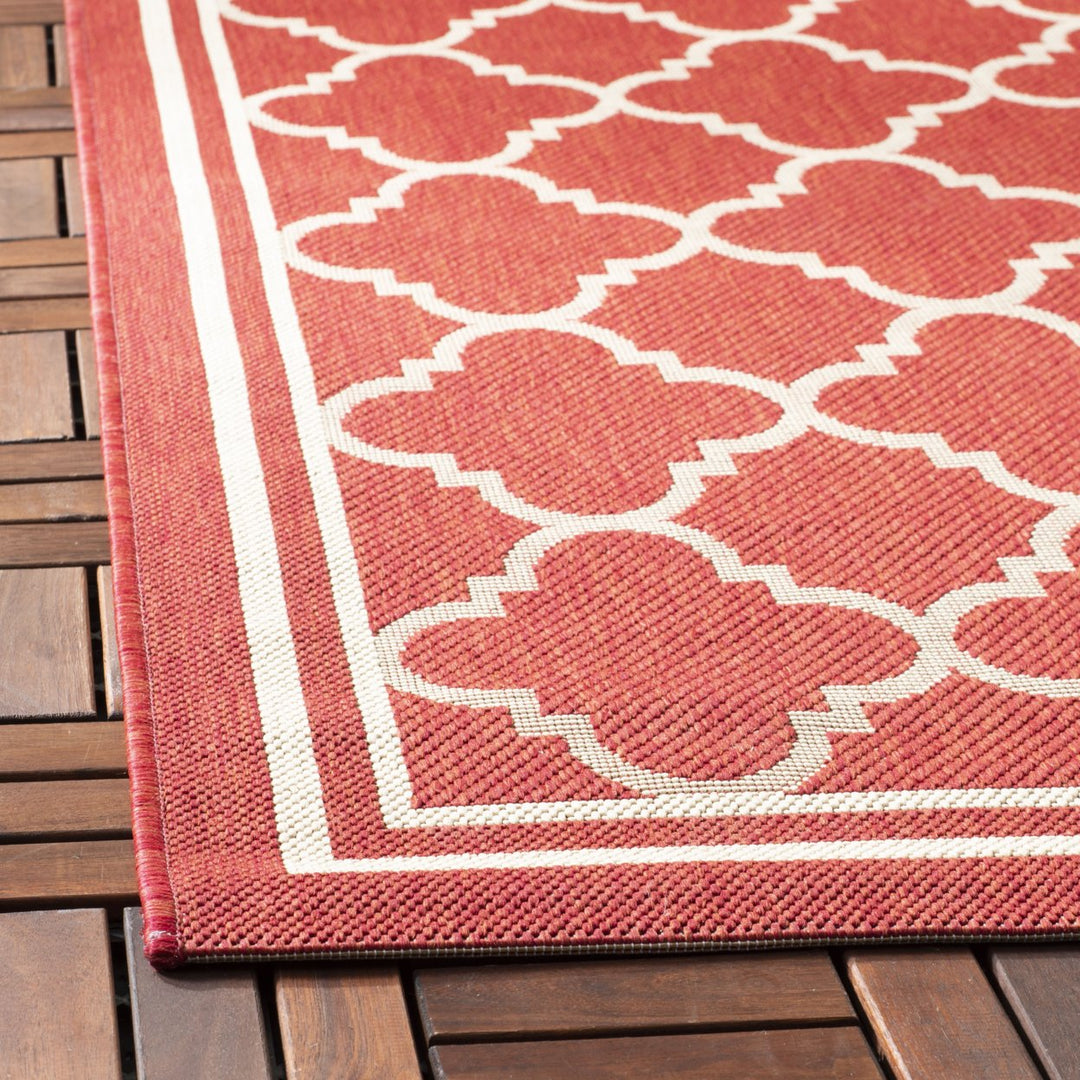 SAFAVIEH Outdoor CY6918-248 Courtyard Collection Red / Bone Rug Image 7