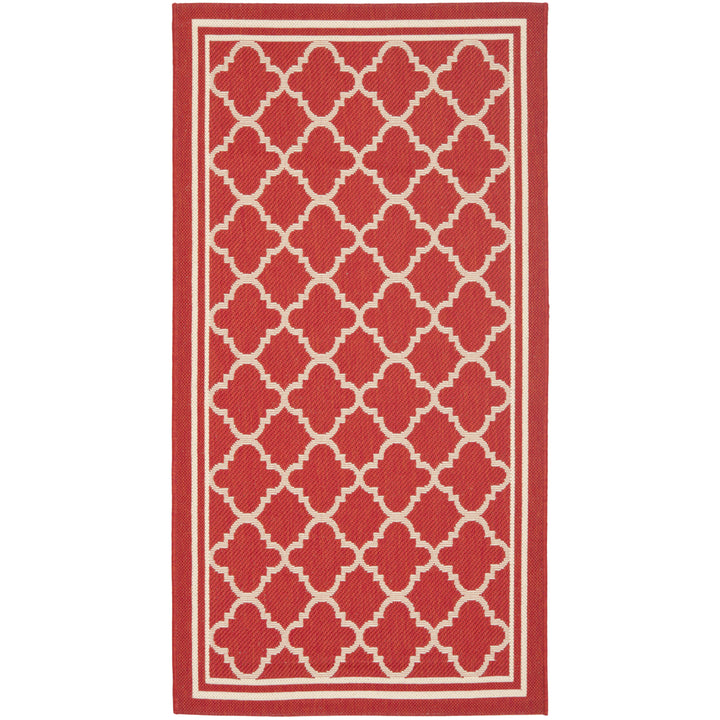 SAFAVIEH Outdoor CY6918-248 Courtyard Collection Red / Bone Rug Image 9
