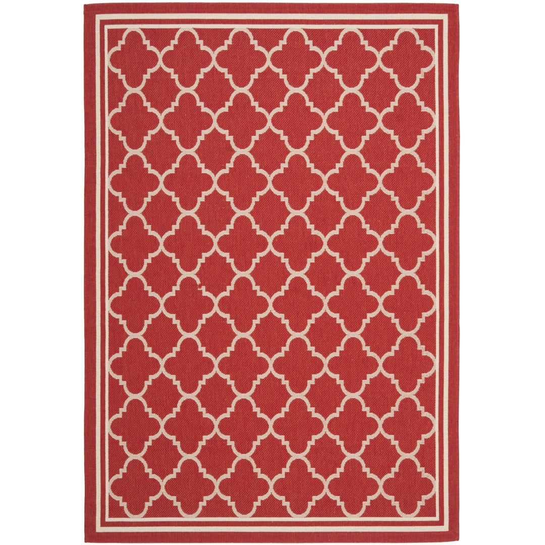 SAFAVIEH Outdoor CY6918-248 Courtyard Collection Red / Bone Rug Image 10