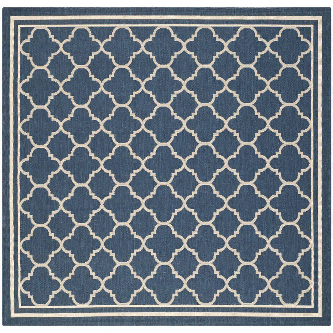 SAFAVIEH Indoor Outdoor CY6918-268 Courtyard Navy / Beige Rug Image 1