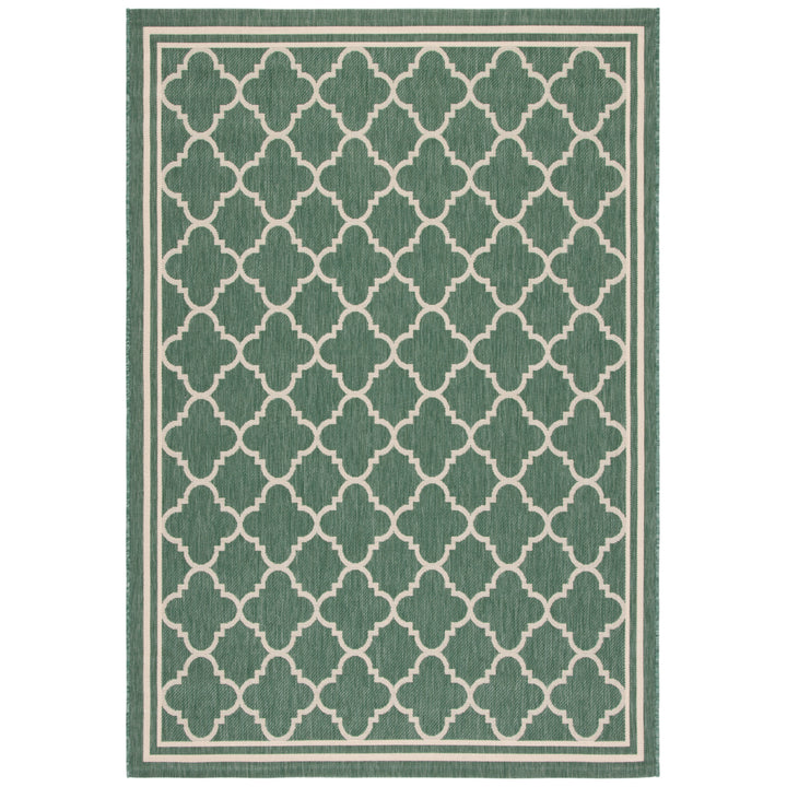 SAFAVIEH Outdoor CY6918-322 Courtyard Dark Green / Beige Rug Image 3