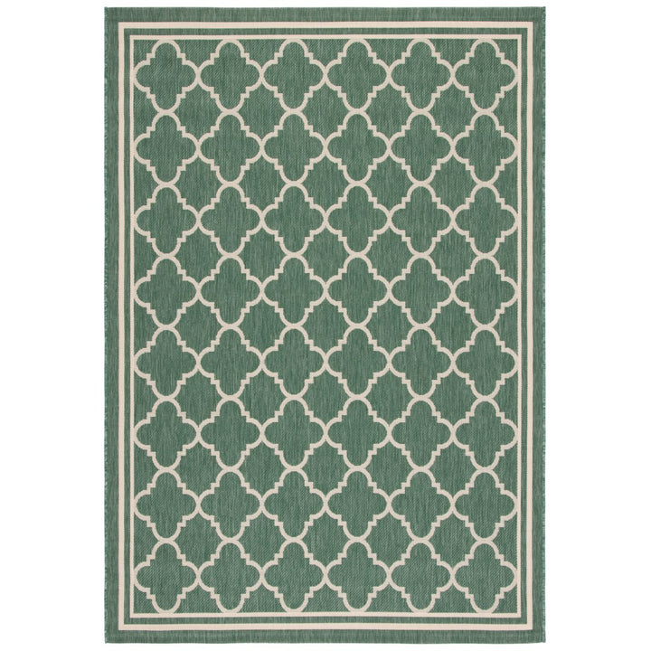 SAFAVIEH Outdoor CY6918-322 Courtyard Dark Green / Beige Rug Image 1