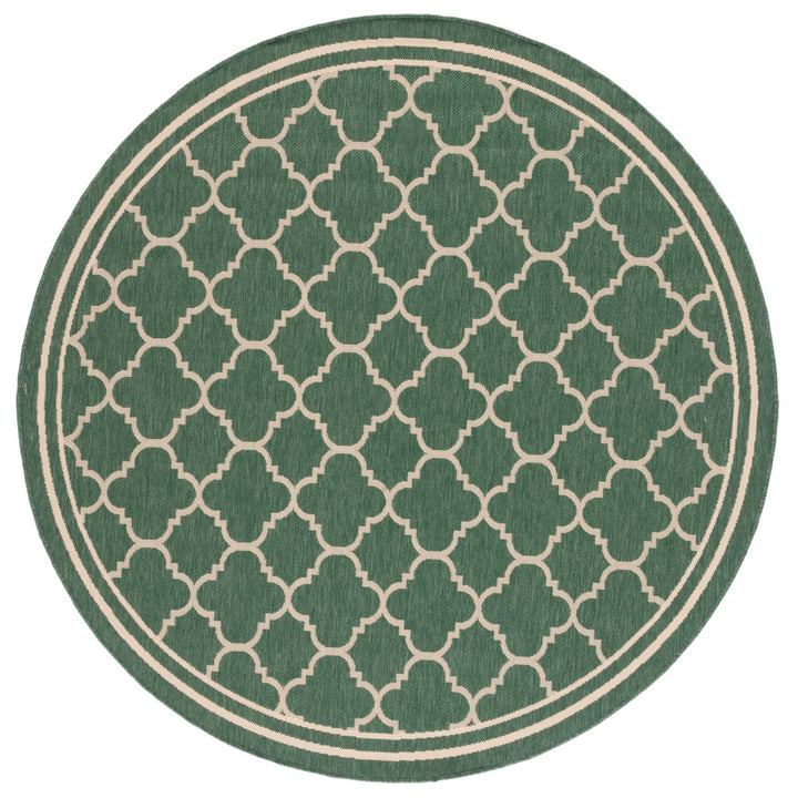 SAFAVIEH Outdoor CY6918-322 Courtyard Dark Green / Beige Rug Image 1