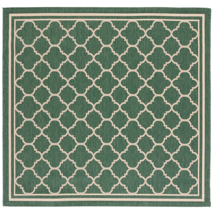 SAFAVIEH Outdoor CY6918-322 Courtyard Dark Green / Beige Rug Image 5