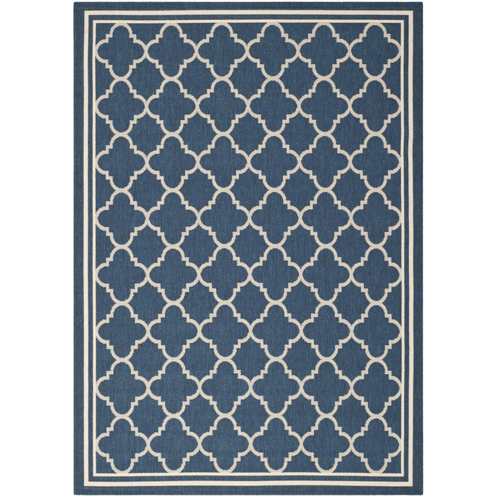 SAFAVIEH Indoor Outdoor CY6918-268 Courtyard Navy / Beige Rug Image 1