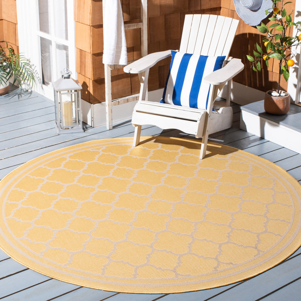 SAFAVIEH Outdoor CY6918-30621 Courtyard Gold / Beige Rug Image 2