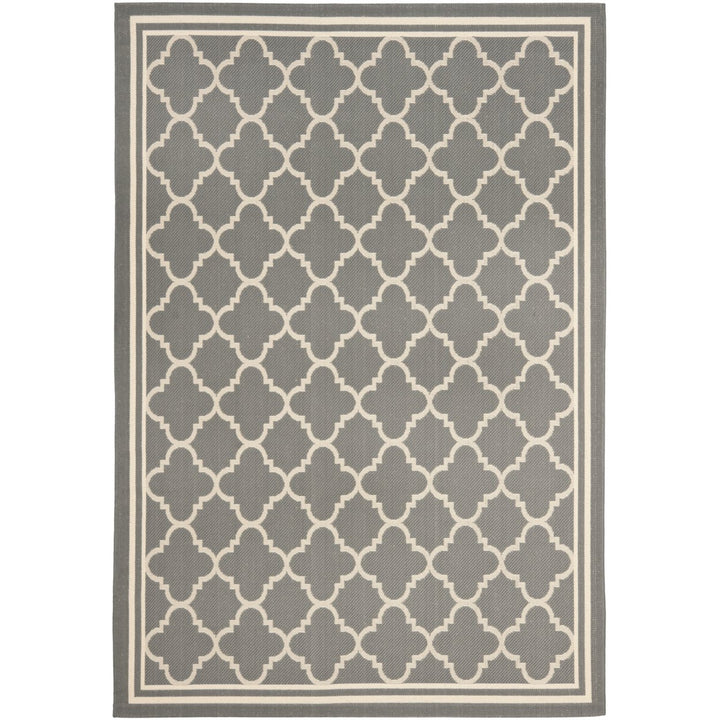 SAFAVIEH Outdoor CY6918-246 Courtyard Anthracite / Beige Rug Image 1