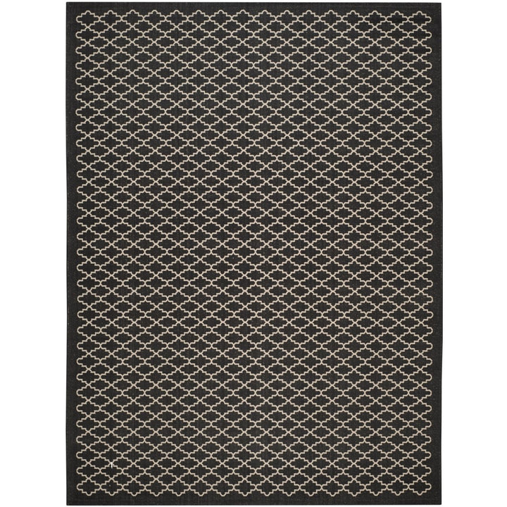 SAFAVIEH Indoor Outdoor CY6919-226 Courtyard Black / Beige Rug Image 1