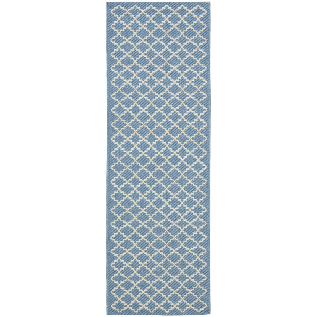 SAFAVIEH Indoor Outdoor CY6919-243 Courtyard Blue / Beige Rug Image 1