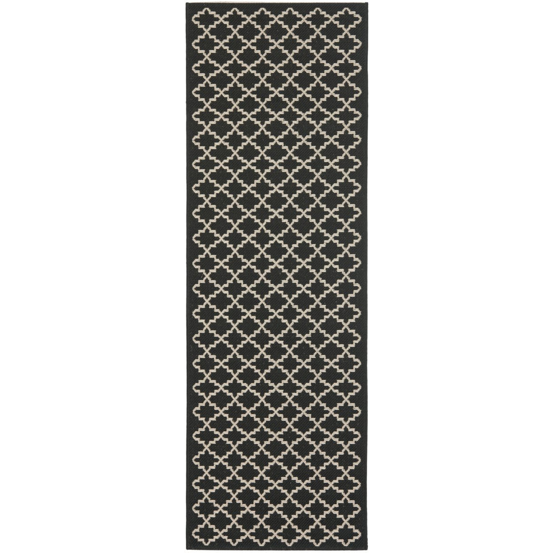 SAFAVIEH Indoor Outdoor CY6919-226 Courtyard Black / Beige Rug Image 1