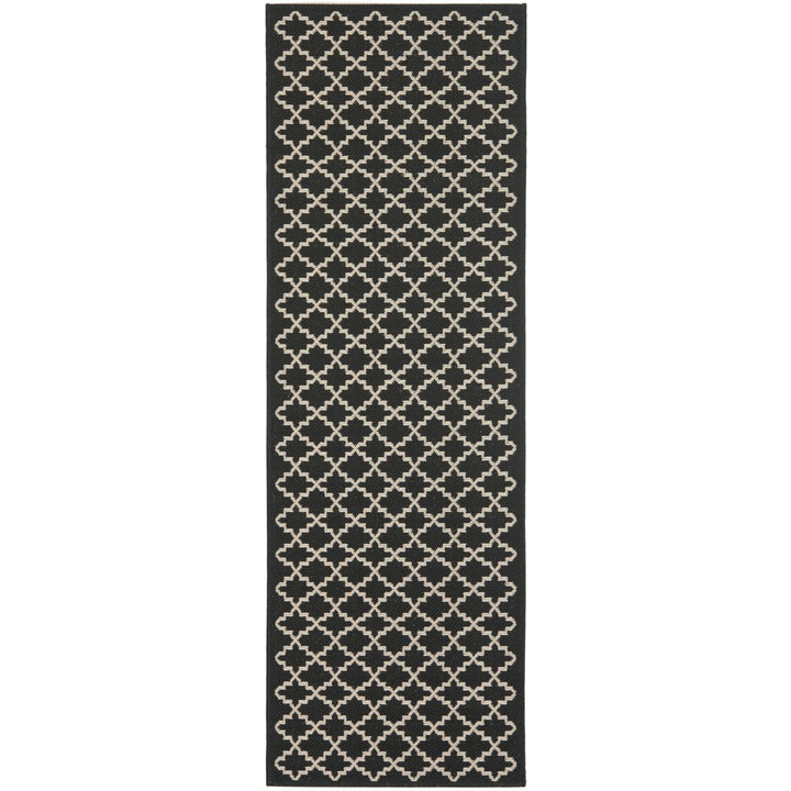 SAFAVIEH Indoor Outdoor CY6919-226 Courtyard Black / Beige Rug Image 1