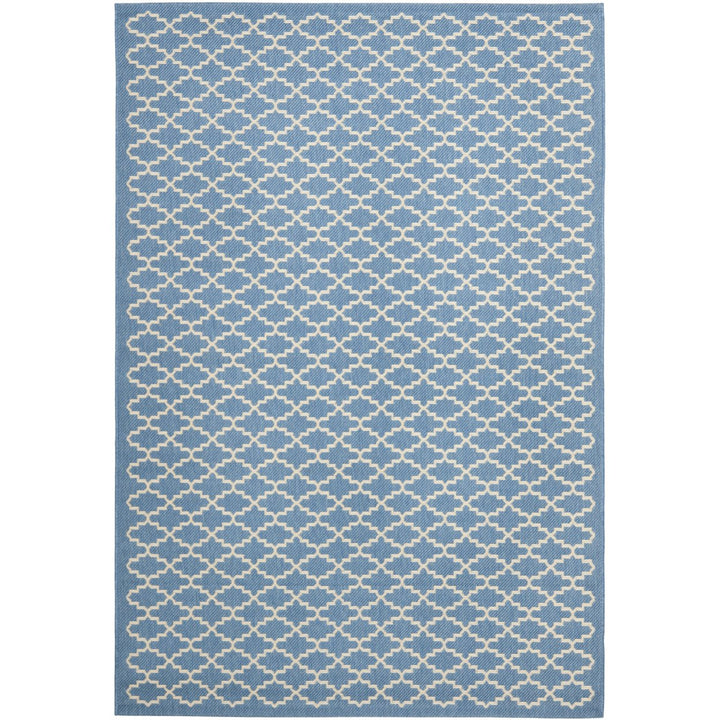 SAFAVIEH Indoor Outdoor CY6919-243 Courtyard Blue / Beige Rug Image 1