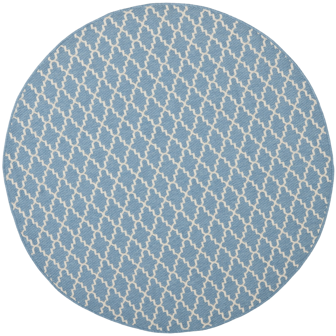 SAFAVIEH Indoor Outdoor CY6919-243 Courtyard Blue / Beige Rug Image 6