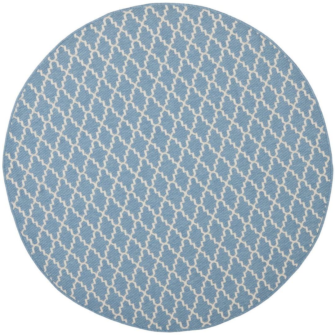 SAFAVIEH Indoor Outdoor CY6919-243 Courtyard Blue / Beige Rug Image 1