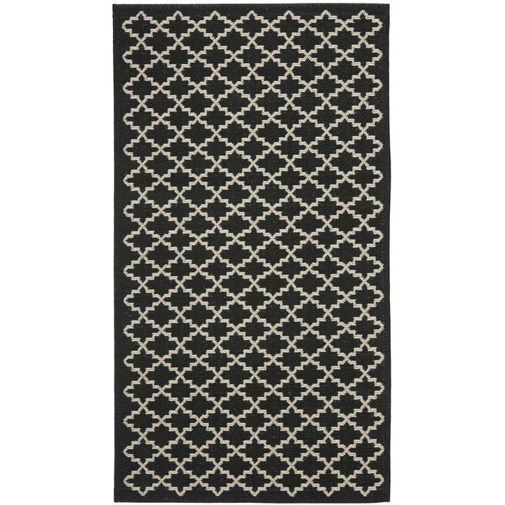 SAFAVIEH Indoor Outdoor CY6919-226 Courtyard Black / Beige Rug Image 1