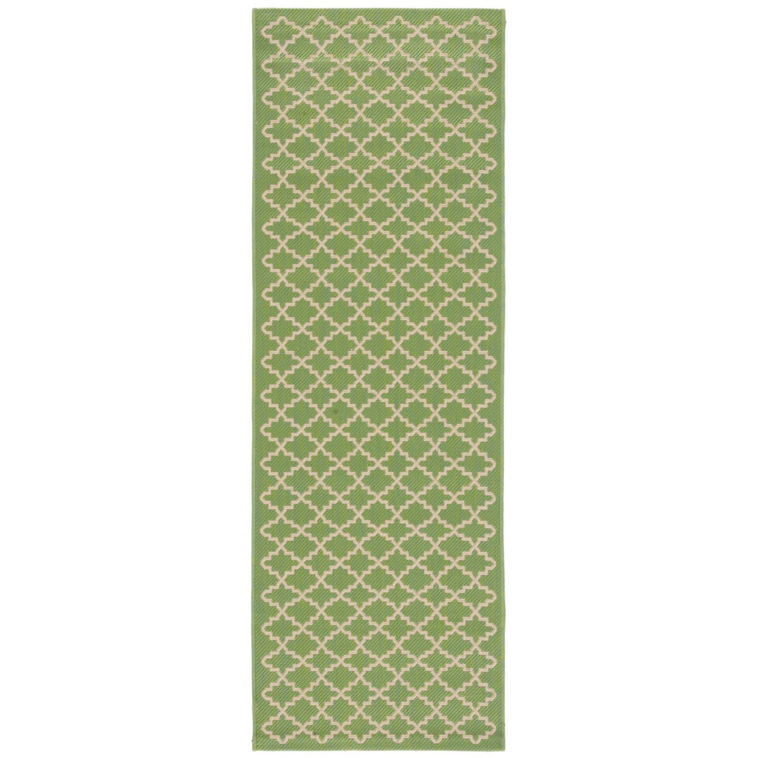 SAFAVIEH Indoor Outdoor CY6919-244 Courtyard Green / Beige Rug Image 1