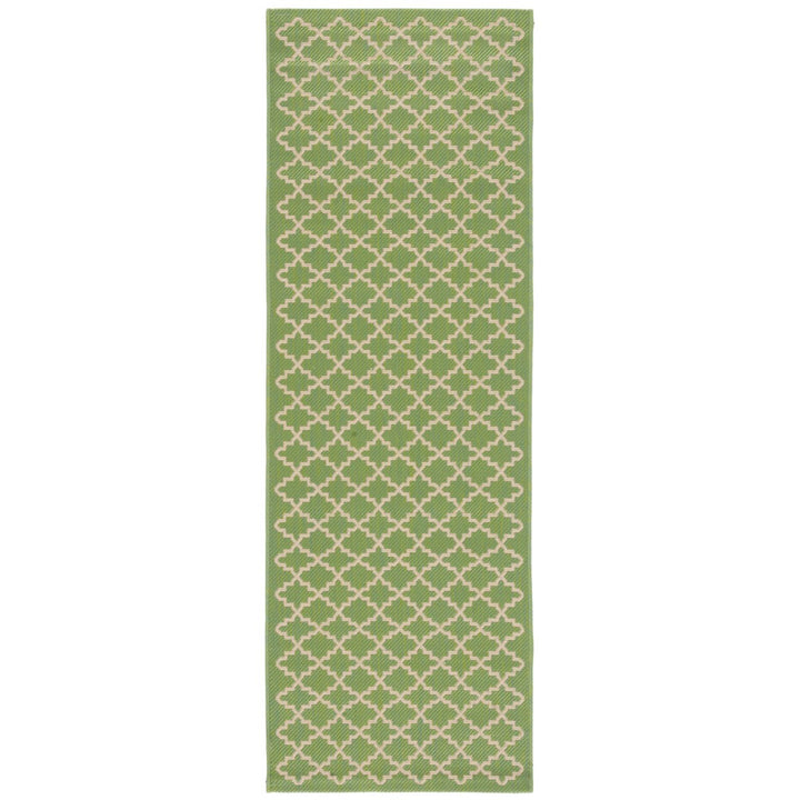 SAFAVIEH Indoor Outdoor CY6919-244 Courtyard Green / Beige Rug Image 1