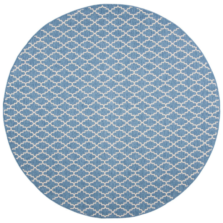 SAFAVIEH Indoor Outdoor CY6919-243 Courtyard Blue / Beige Rug Image 1