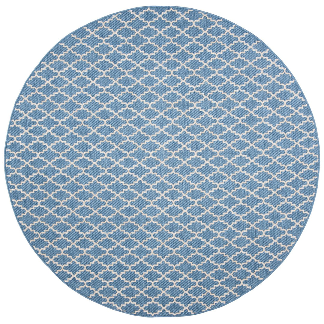 SAFAVIEH Indoor Outdoor CY6919-243 Courtyard Blue / Beige Rug Image 1