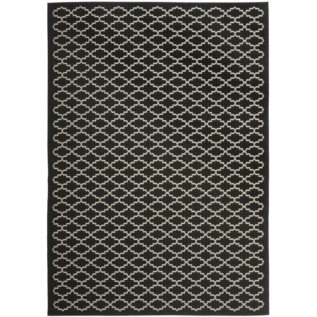 SAFAVIEH Indoor Outdoor CY6919-226 Courtyard Black / Beige Rug Image 1