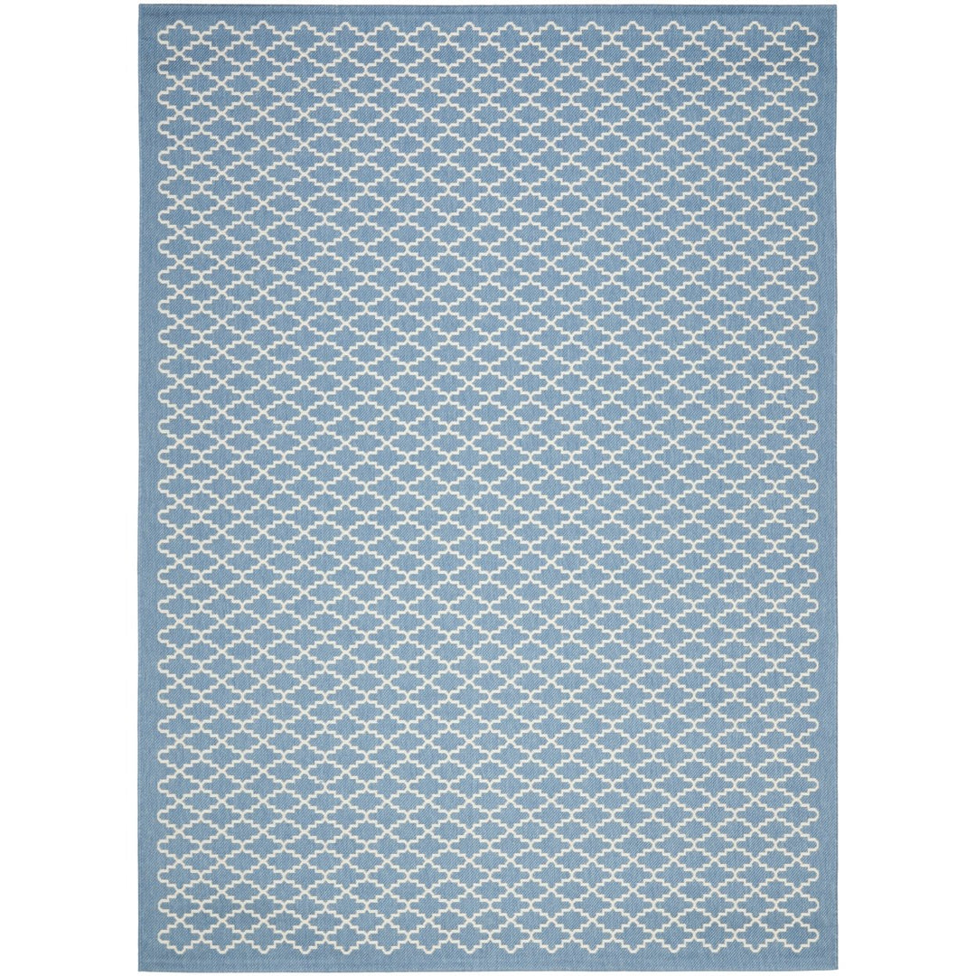 SAFAVIEH Indoor Outdoor CY6919-243 Courtyard Blue / Beige Rug Image 1