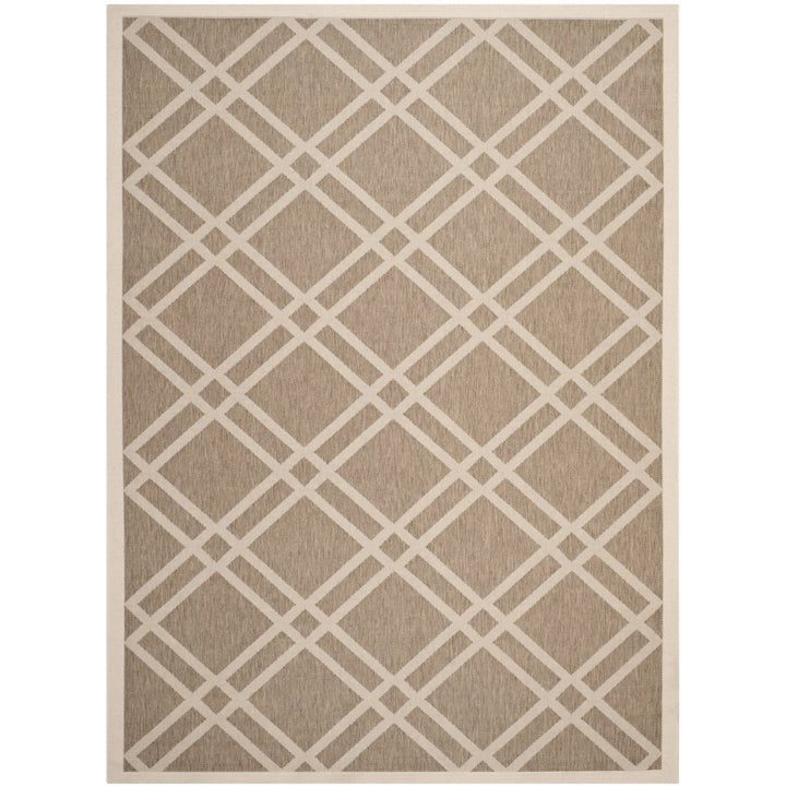 SAFAVIEH Indoor Outdoor CY6923-242 Courtyard Brown / Bone Rug Image 1