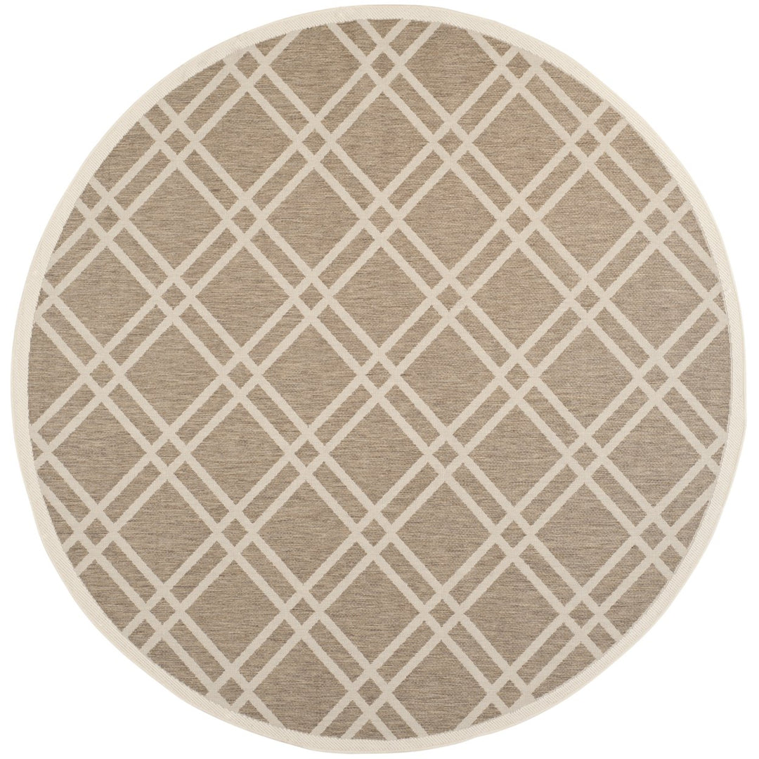 SAFAVIEH Indoor Outdoor CY6923-242 Courtyard Brown / Bone Rug Image 1