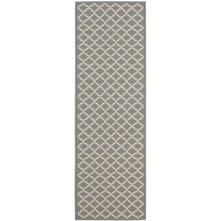 SAFAVIEH Outdoor CY6919-246 Courtyard Anthracite / Beige Rug Image 3