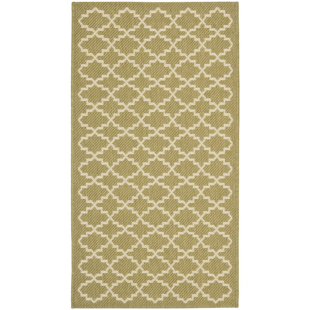 SAFAVIEH Indoor Outdoor CY6919-244 Courtyard Green / Beige Rug Image 1