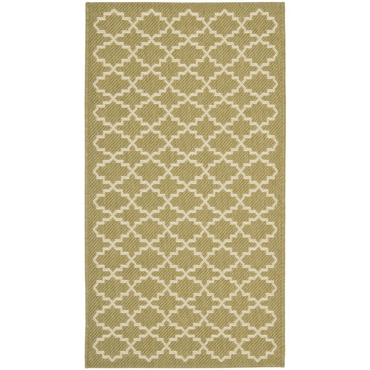 SAFAVIEH Indoor Outdoor CY6919-244 Courtyard Green / Beige Rug Image 1