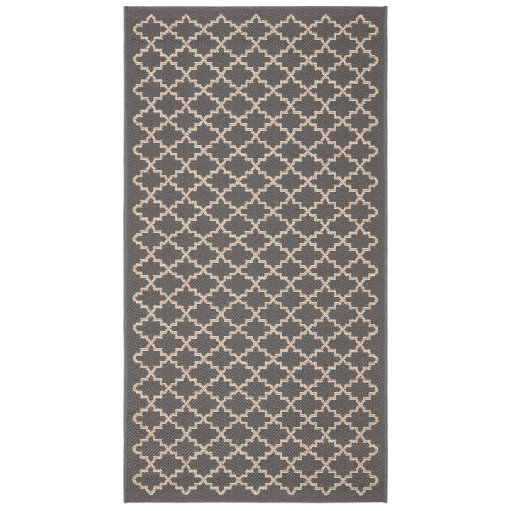 SAFAVIEH Outdoor CY6919-246 Courtyard Anthracite / Beige Rug Image 5