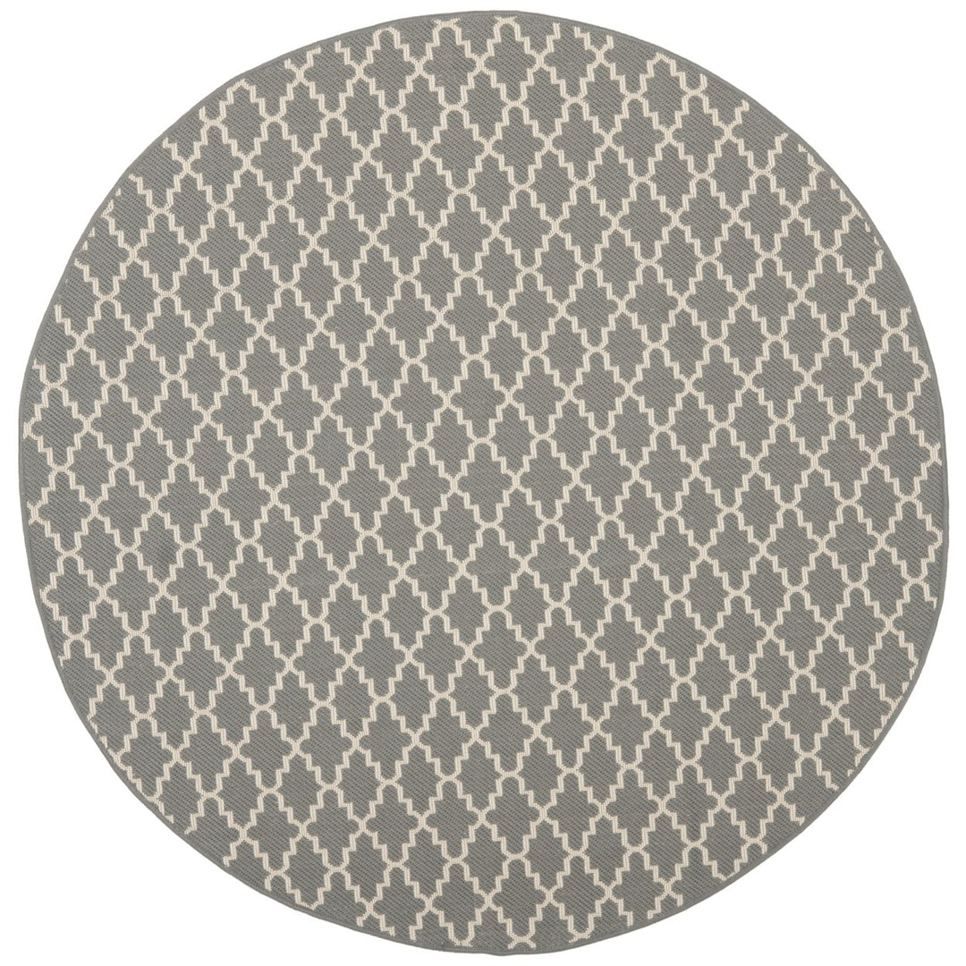 SAFAVIEH Outdoor CY6919-246 Courtyard Anthracite / Beige Rug Image 1