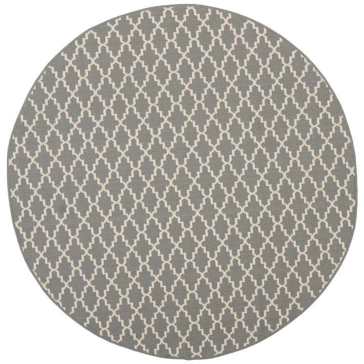 SAFAVIEH Outdoor CY6919-246 Courtyard Anthracite / Beige Rug Image 1