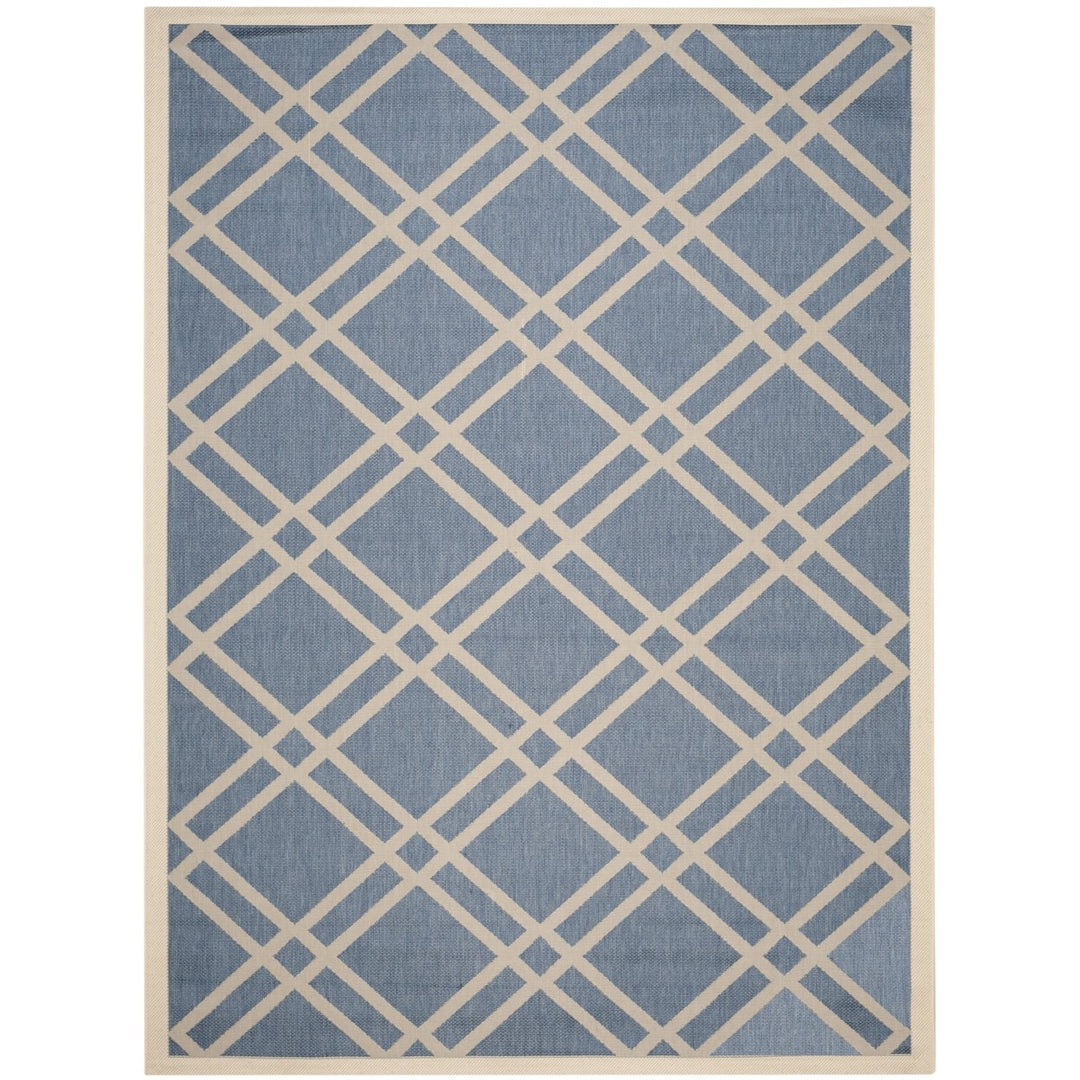 SAFAVIEH Indoor Outdoor CY6923-243 Courtyard Blue / Beige Rug Image 1