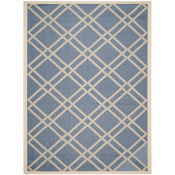 SAFAVIEH Indoor Outdoor CY6923-243 Courtyard Blue / Beige Rug Image 1