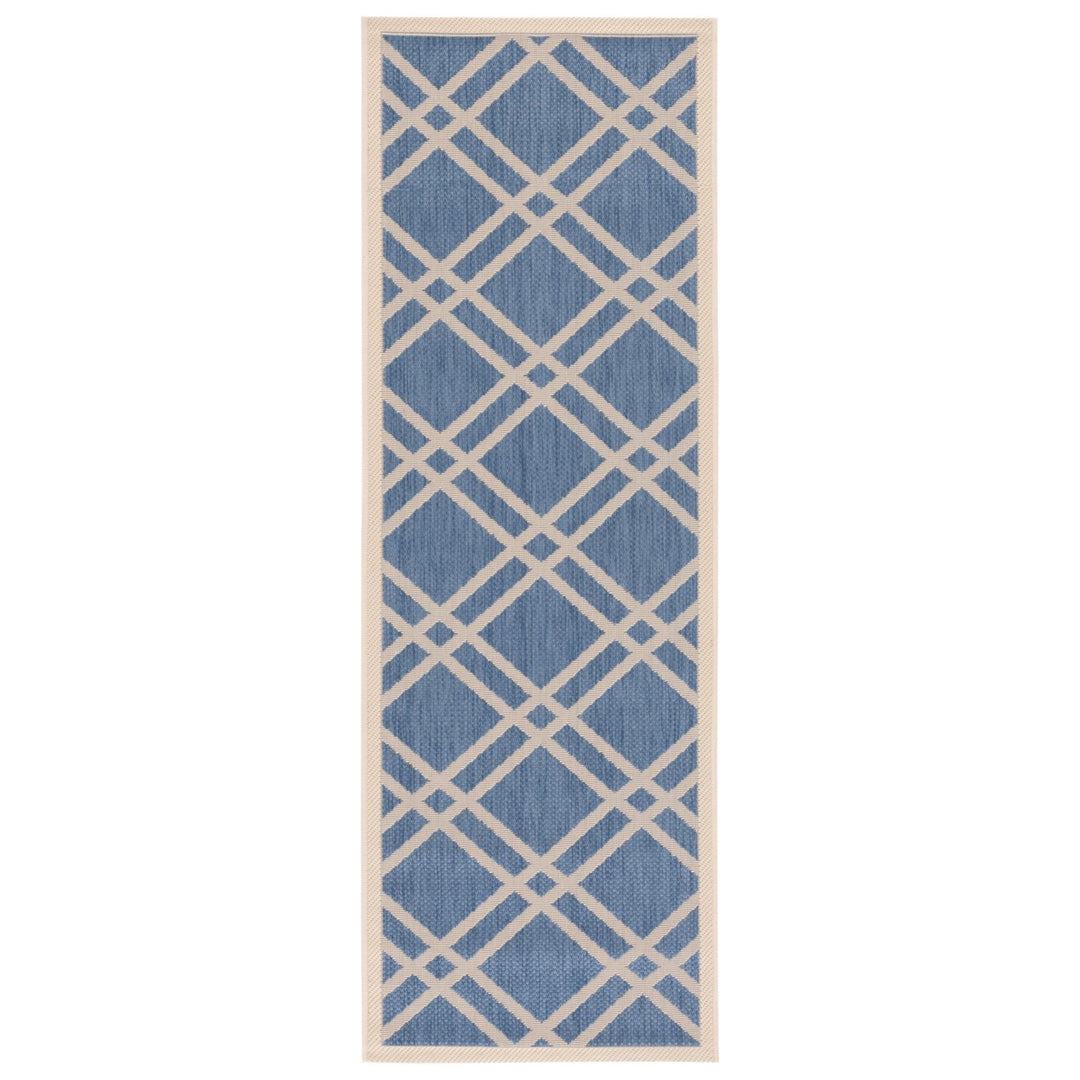 SAFAVIEH Indoor Outdoor CY6923-243 Courtyard Blue / Beige Rug Image 1