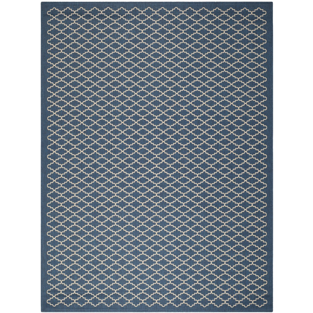 SAFAVIEH Indoor Outdoor CY6919-268 Courtyard Navy / Beige Rug Image 1