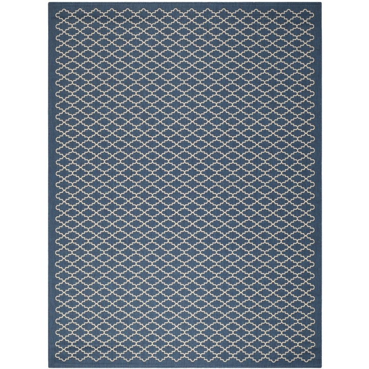 SAFAVIEH Indoor Outdoor CY6919-268 Courtyard Navy / Beige Rug Image 1