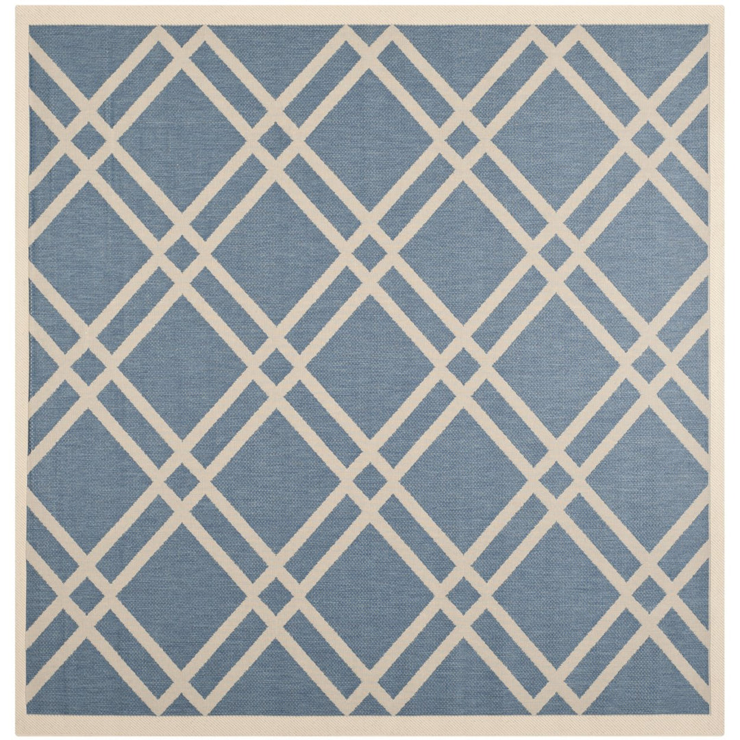 SAFAVIEH Indoor Outdoor CY6923-243 Courtyard Blue / Beige Rug Image 6