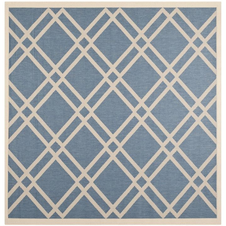 SAFAVIEH Indoor Outdoor CY6923-243 Courtyard Blue / Beige Rug Image 1